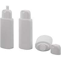 3 ovale Klappflaschen weiß 200ml Kosmetex leer zum Befüllen mit Gel, Lotion, Shampoo, 3X Weiss