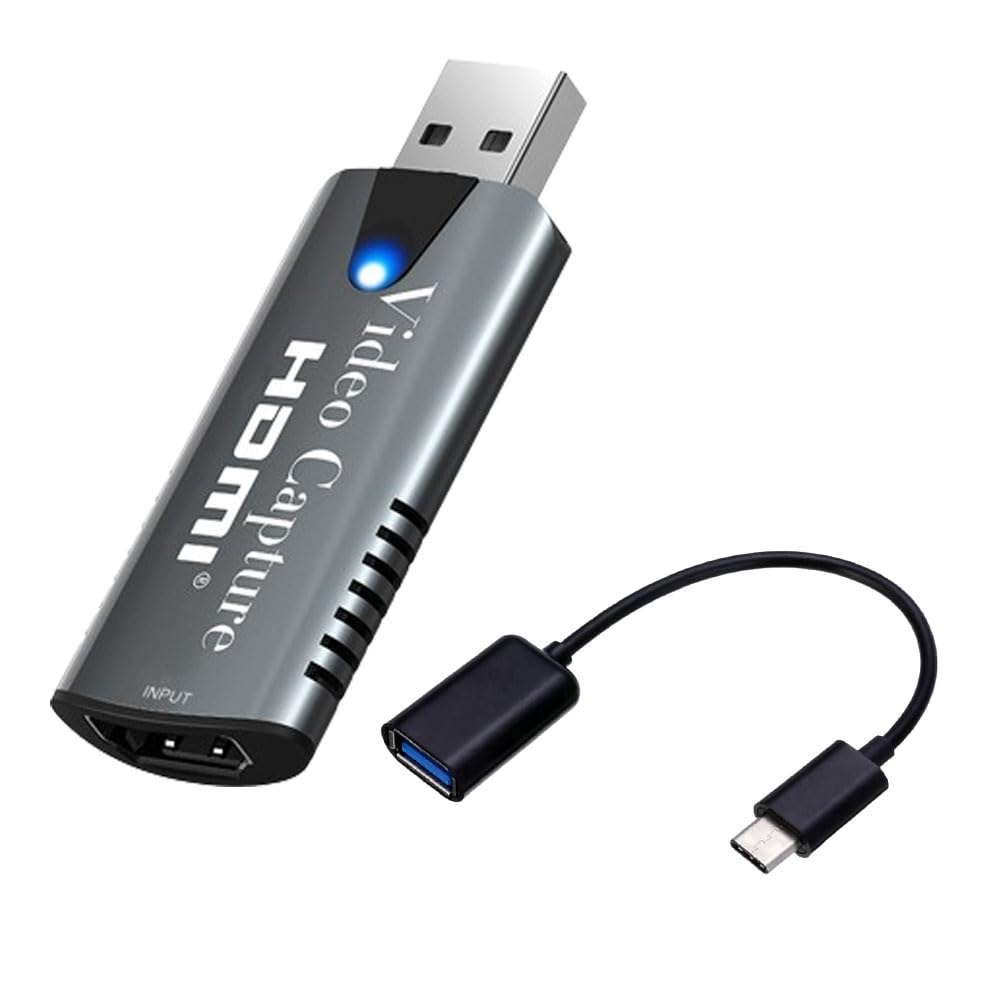 XONTEN USB 3.0 1080p Full HD Game Capture Card, Audio Video Capture Card with Heat Cooling Vents | Blue Indication Light | HDMI to USB 3.0 for Live Streaming | DSLR Recording | Gaming with Type C OTG