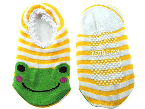 Baby Girls Boys Animal Slip On Socks Christmas Stocking Filler Gift Idea Slippers Booties Frog Yellow