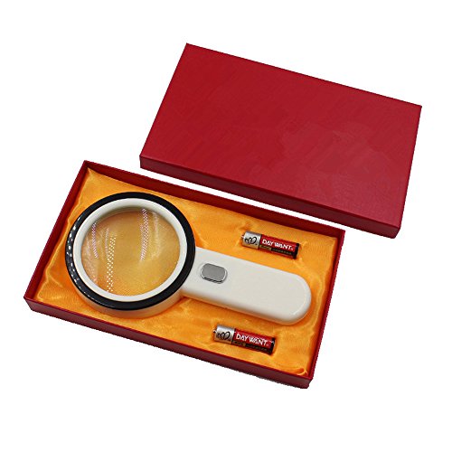 ifly Online 20 x loupe verre loupe lecture 12 LED portable avec - 10,8 cm Bijoux lumineux Loupe