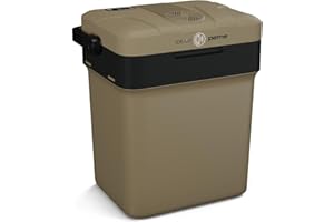 peme Essential Glacière Électrique 25,7L - Refroidisseur et Chauffe-Plats, Double Alimentation 12V & 230V, Mode Éco, Port USB, Couvercle Sécurisé, pour Voiture, Camping, Bateau