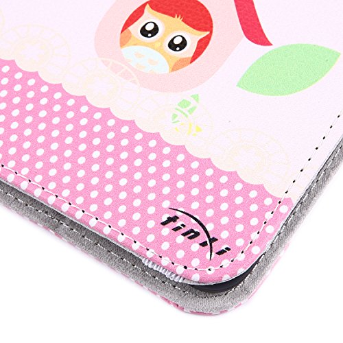 tinxi® Für Samsung Tab 4 7.0 Case, Kunstleder Tasche für Samsung Galaxy Tab 4 7.0 T230 7 zoll (17,78 cm) Tasche PC Tablet Schutzhülle Hülle Etui Flipcase Cover Case Eulen Familie Uhu Kauz Owl - 5