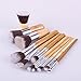 Partyqueen 11 Pcs Natural Bamboo Handles Super Soft Bristles Makeup Brush Set +free bag