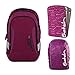 Produktbild satch Sleek Pure Purple 3-teiliges Set Rucksack, Triple Flex & Regenhaube lila