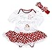 My 1st Christmas Baby Dress Santa Claus Red Bodysuit Polka Dots Tutu Set Nb-18m (6-12month)
