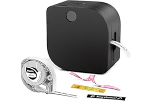 ‎PHOMEMO Phomemo Etikettendrucker, Mini Bluetooth P12 Beschriftungsgerät Selbstklebend, Etikettiergerät Kompatibel with iOS & Android, Thermotransfer-Label Printer für Zuhause,Schule,Büro