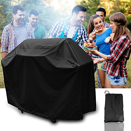 BBQ Grill Abdeckhaube, Vegbirt Wasserdicht Grillabdeckung Schutzhuelle Haube Grill Abdeckplane (145x61x117cm) —Schwarz - 4