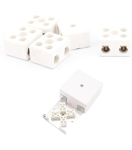 Sourcing Map 2 Voie 380V 30A Céramiques Borniers Haute Temperature Ceramique Connecteurs 2pcs