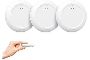 X-Sense Détecteur de Fuite d'eau Connecté Ultra Fin, Station de Base SBS50 Requise, Détecteur d'eau Wi-FI, Étanche IP67, Capteur de Fuite d'eau pour Cuisine, Salle de Bain, sous-Sol, SWS0A, Lot de 3