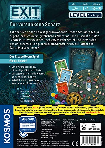 Kosmos 694050 - EXIT - Das Spiel - Der versunkene Schatz, Level: Einsteiger, Escape Room Spiel - 2