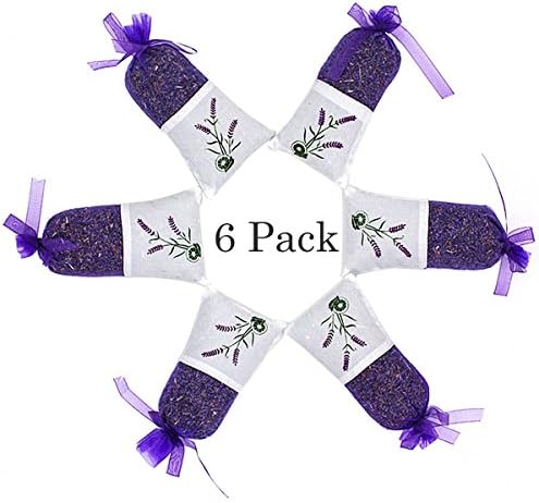 Pure Lavender Scent - 6 Sachet of 20 grams 100% Pure Dried Lavender Buds - Fresh French Harvest From the French Provence