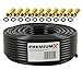Produktbild 25m PremiumX Basic Koaxial Kabel SCHWARZ 130 dB 4-Fach geschirmt, Sat Koax Antennenkabel 130dB 3D FullHD 1080p HDTV tauglich 10 F-Stecker in Farbe 'Gold'!!!