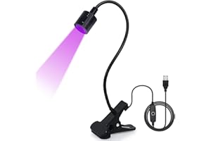 ZEYACHAN 5W Lampe à Ongles Ultraviolet, pose Americaine avec Clip,Lampe UV Sèche Ongles Pour Colles Ongles en gel,Faux Ongles,Builder Gel,Vernis à Ongles
