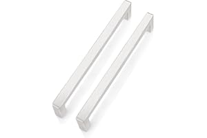 PinLin 5 Pack Cabinet Pulls Brushed Steel Hole Center 192mm Cabinet Door Handles Bedroom Drawer Pulls Square T Bar Handles Furniture Hardware for Cupboard Door Handles