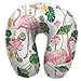 Produktbild Hoklcvd Memory Foam Neck Pillow Pink Flamingo and Lotus U-Shape Travel Pillow Ergonomic Contoured Design Washable Cover for Airplane Train Car Bus Office