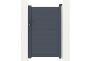 Casanoov Portillon EIGER 1x1,60m Aluminium Gris Anthracite – Design Plein Élégant et Moderne – Robuste Inoxydable Résistant Intempéries – Montage Facile Clôture Jardin Sécurisée Intimité 100x161cm