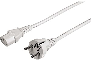 Hama Kabel zasilający do urządzeń chłodniczych 5 m (kabel zasilający PC do monitora, drukarki, PS3/PS4 PRO, 3-biegunowy), kabel przyłączeniowy do urządzeń zimnych, biały