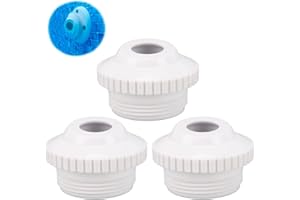 Tissting 3 Stück Einströmdüse Pool Düse Einlaufdüse 47 mm/1,85 Zoll Außengewinde Weiß Spa Augapfel Einlassstrahl Return Jet Ejektor Verstellbarer Düsenkopf Pooldüse für SP1419D