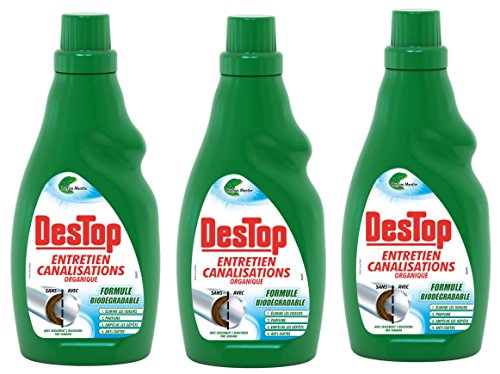 Destop limpiador para tubular para instalación en conducto, Gel orgánico, casa de la moneda de - y eucalipto fragancia, 750 ml, 3 pcs