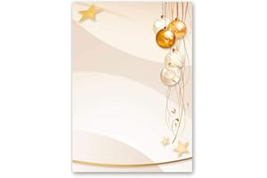 PAPER-MEDIA Papel de carta FELIZ NAVIDAD - 50 Hojas formato DIN A5