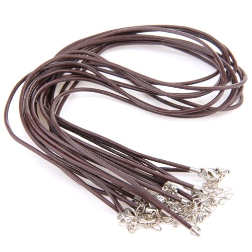 10X Leder Band Halsband Halskette Kette braun Verschluß TOP