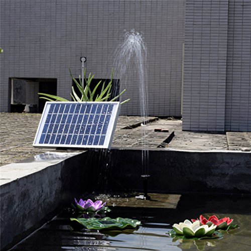 MagiDeal Solarpumpe Teichpumpe, Springbrunnen Pumpe, Solar Wasserpumpe Fontäne Pumpe für Gartenteich Springbrunnen – 5W 12V - 8