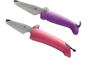 Kuhn Rikon kinderkitchen® Messerset fuchsia/violett 2 Stk, Kindermesser, für Kinder ab 3 Jahren, sicheres Schneiden
