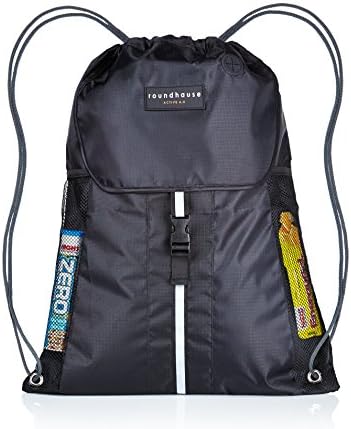 Premium Quality 5 Pocket Waterproof Unisex Gym sack Drawstring Bag Swimming Bag School PE Sackpack Backpack Gym Bag Small Sports Rucksack w/ High reflective buckle strap, walking ,Hiking Bag suitable