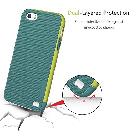 iPhone SE Funda - HanLuckyStars  Ultra Hybrid  Funda Carcasa Case TPU Matte Shell Exact Bumper Tope Shock Protecci  n Gota Anti-Ara  azos   Choque Absorci  n Borrar Espalda para Apple iPhone SE 5 5S