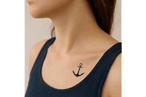 Tatuaggio NAUTICO - Temporalis® | Tatuaggi temporanei uomo donna, tatuaggi finti vegani e waterproof - Certificato UE - Dura 1-2 settimane [ Tattoo Ancora marina ]