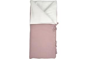 Borda y más Saco Arrullo para Bebés – Convertible en mantita - Relleno Extraíble - 95 x 72 cm - Mantiene el Calor – Gofre Rosa Maquillaje – Waffle Rosa Maquillaje – Hecho en España - Nenel
