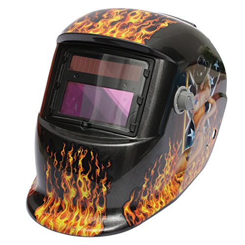 origlam Elektrische Schweißhelm Schweißhelm Hot Sexy Mädchen, solarbetrieben Schweißhelm Schutz Maske, Shield Verstellbarer Mahlgrad TIG Mig MMA (Hot Sexy Girl) - 2