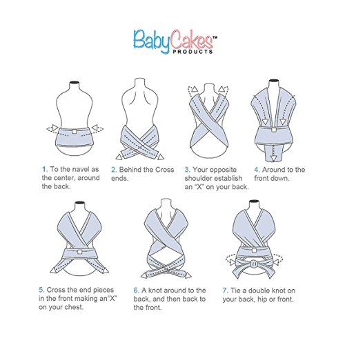 4-in-1 Babytragetuch | Babytrage für Männer und Frauen | Baby Wrap Sling | Tragetuch | Tragehilfe – Das beste Geschenk für Baby Shower von BabyCakes (grau) - 9