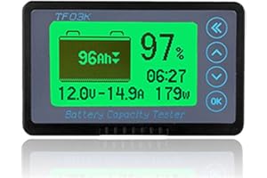 DYKBCELLS Lithium Battery Monitor DC 8-80V 100A 350A 500A Capacity Tester Caravan FOR RV Motorhome UPS Li-ion Lifepo4 Lead-Acid Battery 12V 24V 36V 48V 60V electric Scooter car (8-120V 50A)