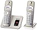 Price comparison product image Panasonic KX-TGE 222 DUO Cordless Phone with Answering Machine (Hands Free Functionality, Low Radiation, Elderly Friendly Phone)