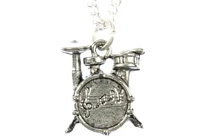 Miniblings Collana a Catena Drums 45 Centimetri Musica Argentato Banda Musicista Batterista