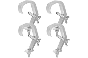 Wanfoou 4 Piezas Ganchos Abrazadera Luces Escenario, Ganchos de Abrazadera de luz de Escenario de carga máxima de 60KG de aleación de aluminio abrazadera en C para Lámpara de Escenario Fundido