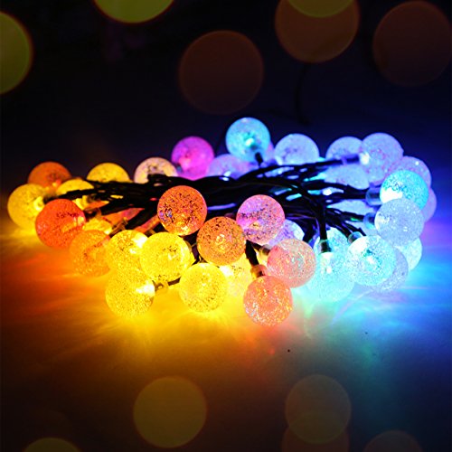 Panpany 50 LED Solar Lichterkette 7m Outdoor Lichter Multi-color Kristall Weihnachtskugel Kugel Licht für drinnen , Garten, zuhause, Rasen, Party oder Feriendekoration - 6