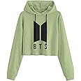 FUNKY MONKEY Women Cotton Crop Hoodie BTS