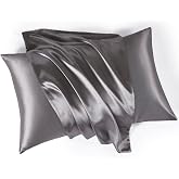Silky Elegance | Silk Satin Pillowcase Set - 50x70 cm | Luxury Comfort and Elegance (Grey, Standard)