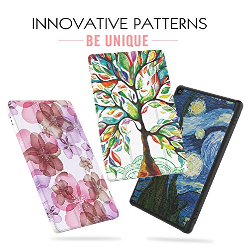 MoKo Hülle für Fire HD 8 2016 – Ultra Slim Lightweight Schutzhülle Smart Cover mit Auto Schlaf / Wach Funktion und Standfunktion für Fire HD 8 Tablet (6. Generation – 2016), Glück Baum - 9