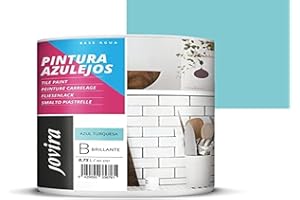 JOVIRA PINTURAS Pintura para Azulejos, Alto Brillo al Agua. Da una imagen nueva a tu cocina y baño. (750 Mililitros, Azul Turquesa) B-11