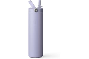 Vinsun Vattenflaska Rostfritt Stål med Sugrör 750ml Lila - Dubbelväggig isolerad, Läckagesäker, BPA-fri - Termosflaska för Sp