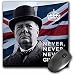 Produktbild Russ Billington Designs – Winston churchill- Never Give Up Angebot über Union Jack Hintergrund – Maus Pads (MP _ 220216 _ 1)