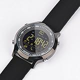 smart watch Sport Schrittzähler Handy-Informationen Alarm Erinnerung Bluetooth wasserdicht Luminous Zifferblatt EX18 (schwarz, orange, grün, silber) (Color : Black)