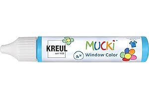 ‎KREUL KREUL 24410 - Mucki Window Color, hellblau, 29 ml Pen, Fenstermalfarbe auf Wasserbasis, parabenfrei, glutenfrei, laktosefrei, vegan, leicht vermalbar, auswaschbar