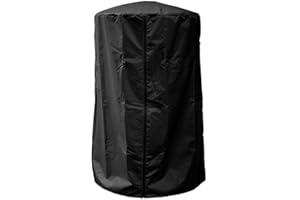 HTYG Cubierta para Calentador de Patio Mesa Redonda - Impermeable con Cremallera - Tela Oxford - Aire Libre - 61 * 96.5cm (Negro)