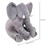 Rainbow Fox Baby Kinderkopfkissen Kleinkind Schlaf Grauer Elefant elephant pillow Stuffed Plüsch Kissen Kinderzierkissen Plüschtiere 100% Baumwolle 40cm*37cm*25cm - 6