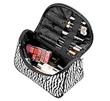 Material:PVS;wasserfestes Lumanuby Mode Reisen Kosmetiktasche für Damen Zebrastreifen Form Make-up Tool Bag Kosmetikkoffer Handtasche Leicht Zu Tragen