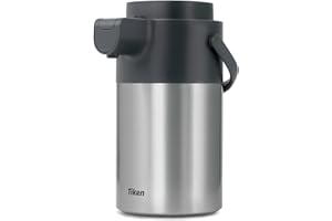 Tiken Dispenser per caffè Airpot con pompa, caraffa per caffè per mantenere il caldo, dispenser per bevande, 3 l, caraffa termica da caffè per liquidi caldi, caraffa termica in acciaio inox